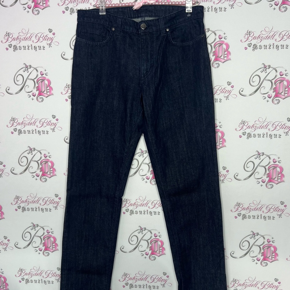 Versace jeans Medusa logo metal emblem buttons charm straight leg dark wash 💎 - Picture 12 of 16